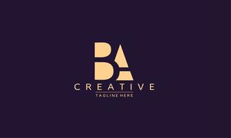 Creative letter BA, BA Logo Design Template Vector. Modern B A logo design. vector