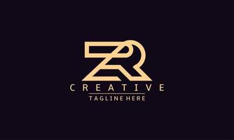 Logo Design Template. ZR Monogram Logo, Creative And Modern Logo Combined Letters Z and R. Flat Logo Design. vector