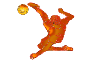 football icon of player jump and doing acrobatic bicycle kicking a ball png