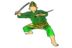 icon martial art Malay show skill movement with two machetes weapon png