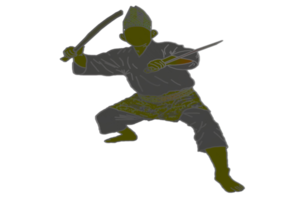 icon martial art Malay show skill movement with two machetes weapon png