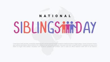 National siblings day banner poster celebrated on april 10. vector