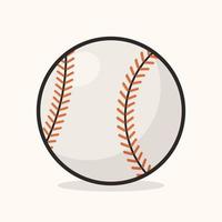 béisbol pelota dibujos animados icono vector ilustración. Deportes icono concepto ilustración, adecuado para icono, logo, pegatina, clipart