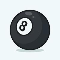 Billiard ball number eight cartoon icon vector illustration. Sports icon concept illustration, suitable for icon, logo, sticker, clipart
