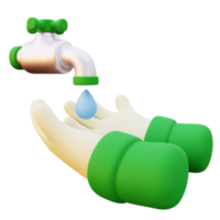 3d Illustration of Wudhu Hand Gesture png