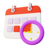 3d Illustration of Deadline Calendar and Clock