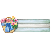 Watercolor summer banner png