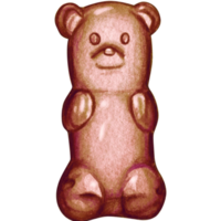 acuarela mano dibujado pegajoso oso caramelo png