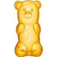 acuarela mano dibujado pegajoso oso caramelo png