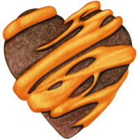 watercolor heart shaped chocolate cookie png