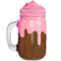 watercolor hand drawn milkshake png