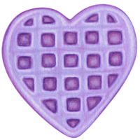 watercolor hand drawn heart shaped waffle png