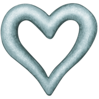 watercolor hand drawn glitter hollow heart png