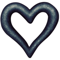 watercolor hand drawn glitter hollow heart png