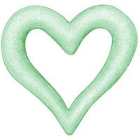 watercolor hand drawn glitter hollow heart png