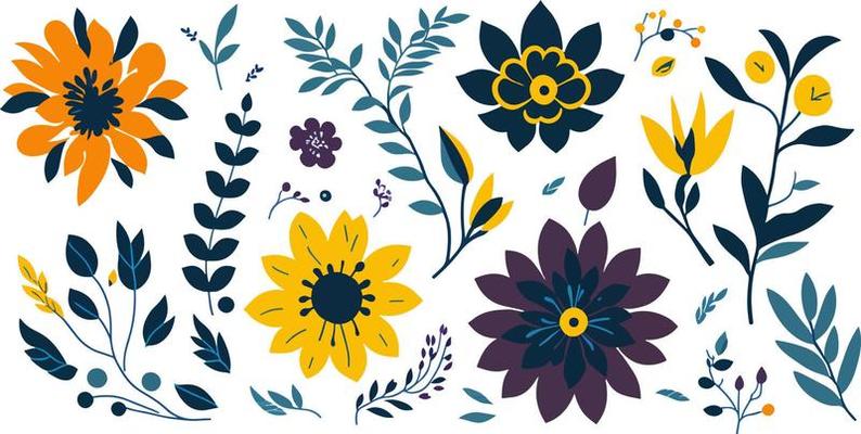 Transform Any Space with a Beautiful Set of Spring and Summer Floral Elements