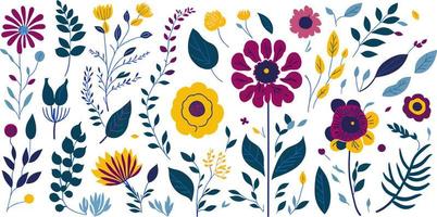 Transform Any Space with a Versatile Set of Spring and Summer Floral Elements vector