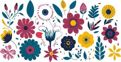 Add Some Natural Beauty to Your Projects with a Set of Spring and Summer Floral Elements vector