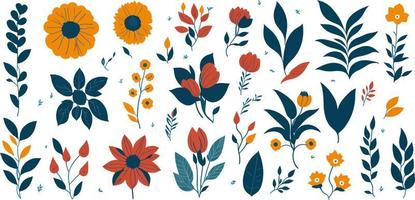 Get Creative with a Simple and Colorful Collection of Floral Elements for Any Design vector