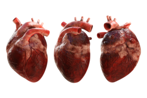 3d rendering of human heart organ from perspective view png