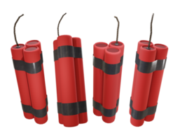 3d rendering of explosive dynamite perspective view png