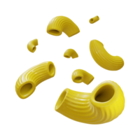 3d rendering of macaroni food perspective view
