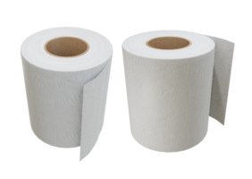 3d rendering toilet tissue paper perspective view png