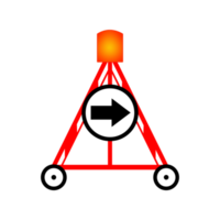 right traffic warning icon isolate. png