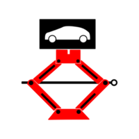röd domkraft bil service ikon isolera. png
