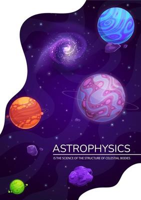 Astrophysics cartoon galaxy starry nebula, space