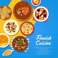 Finnish cuisine food menu page cover design vector