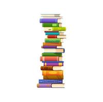 Cartoon stack of books, vector pile of volumes