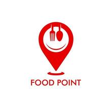 Restaurant icon, map pointer or location pin smile vector