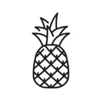 piña tropical Fruta aislado ananas icono vector