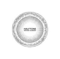 Halftone circle frame border with dots pattern vector