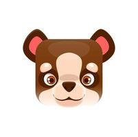 Bear cartoon kawaii square animal face, teddy-bear vector