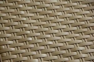 Light yellowy brown furniture chair plastic texture with ratan or anyam weave pattern isolated on background. photo