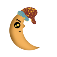 Half Moon Character Cartoon Cute png