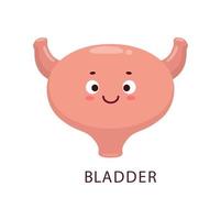 Cartoon bladder, human body organ character vector