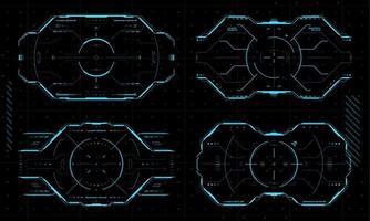 HUD aim control target frames, UI game interface vector