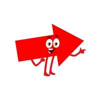 Red arrow shape character, math, geometry figure vector