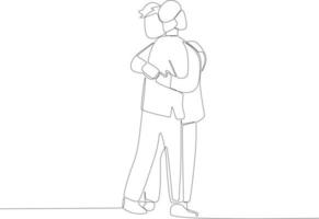 Two friendly men hugging each other vector