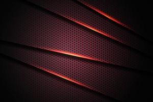 resumen rojo ligero barra oblicua triángulo en negro con hexágono malla diseño moderno lujo futurista tecnología antecedentes vector ilustración.