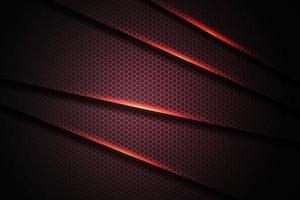 Abstract red light slash triangle on black with hexagon mesh design modern luxury futuristic technology background vector illustration.