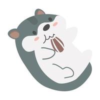 Funny hamster eating seed cartoon vector