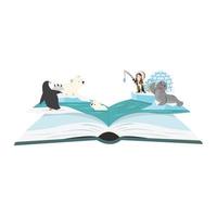 Open book of North pole  flat vector