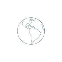 Hand drawn icon of the flat planet Earth. Vector illustration in a simple doodle style.