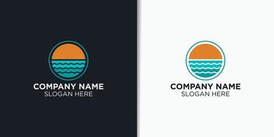 summer and beach vintage logo design vector, holidays logo design template vector