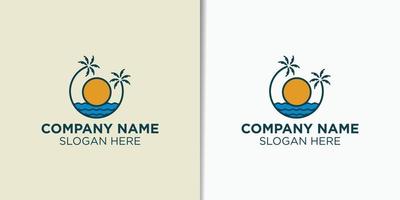 summer and beach vintage logo design vector, holidays logo design template vector