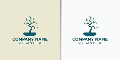 elegant bonsai logo design vector, nature logo design template vector